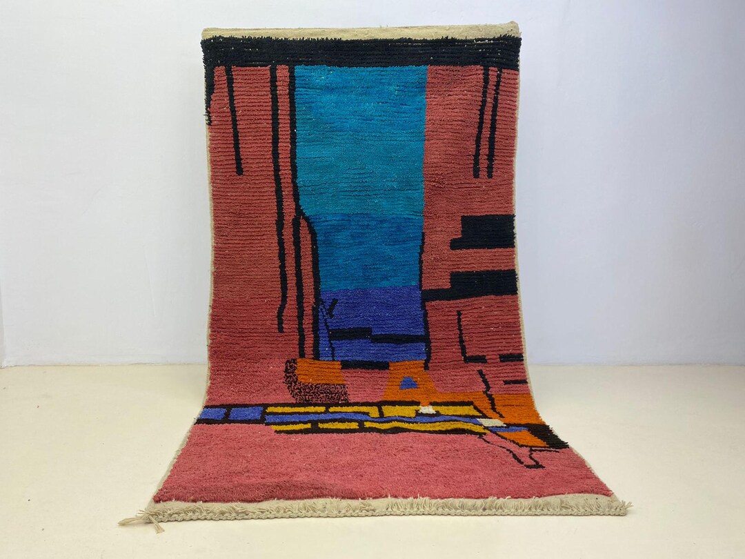 Moroccan Pink Rug - Pink Diamond Rug - Handmade Morrocan Rug, Authentic ...