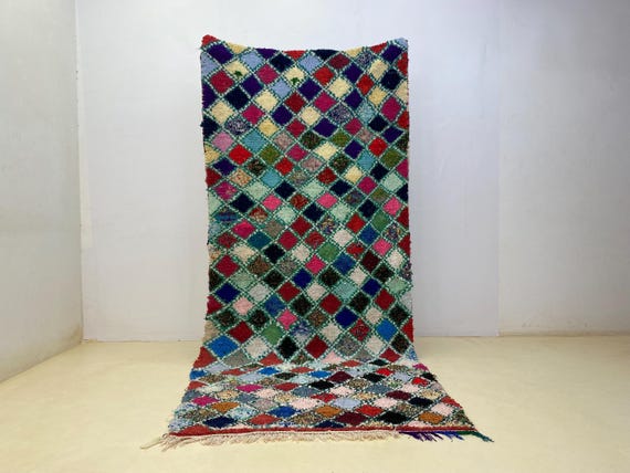 新品未使用　Moroccan boucherouite rug ポシャルウィット MOROCCAN RUG - Boucherouite Rug - Moroccan Vintage Rug - Free