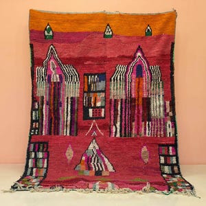 Custom Rug-Boujaad Area Carpet-Personalized Perfect Rug-Custom Wool Amaizing Colorful Rug-Geometric Rug-Handmade Wool Rug