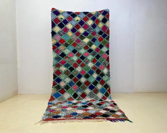 MOROCCAN RUG - Boucherouite Rug - Moroccan Vintage Rug - Free