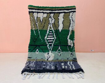 Macadamia Green Moroccan Wool Rug | Solid Light Green Berber Carpet | Rustic style Green Area Rug | Luxury Scandinavian style rug