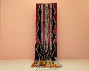Berber Wool Runner, Striped Pattern, Soft and Durable (Handmade)