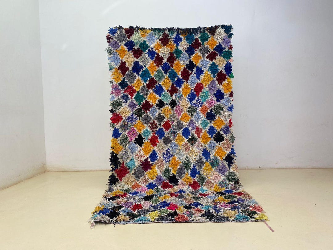 Artistic Boujaad Moroccan Carpet 85x45 Ft - Unique Handmade