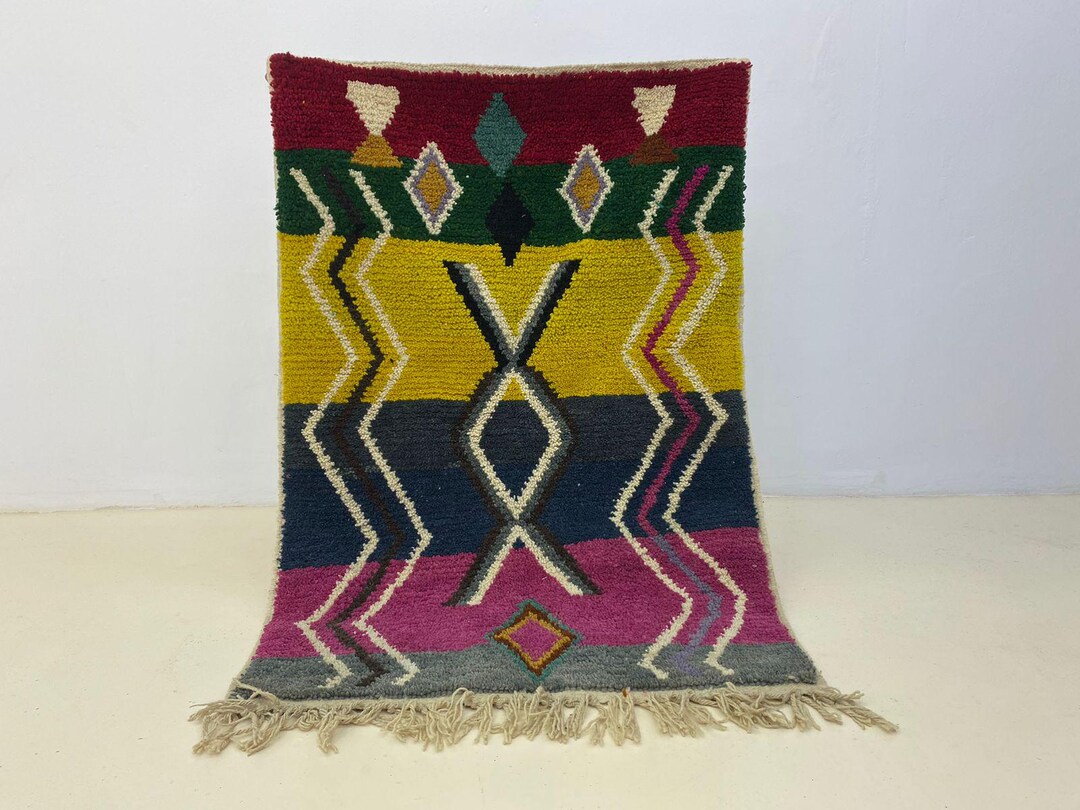 Moroccan Pink Rug - Pink Diamond Rug - Handmade Morrocan Rug, Authentic ...