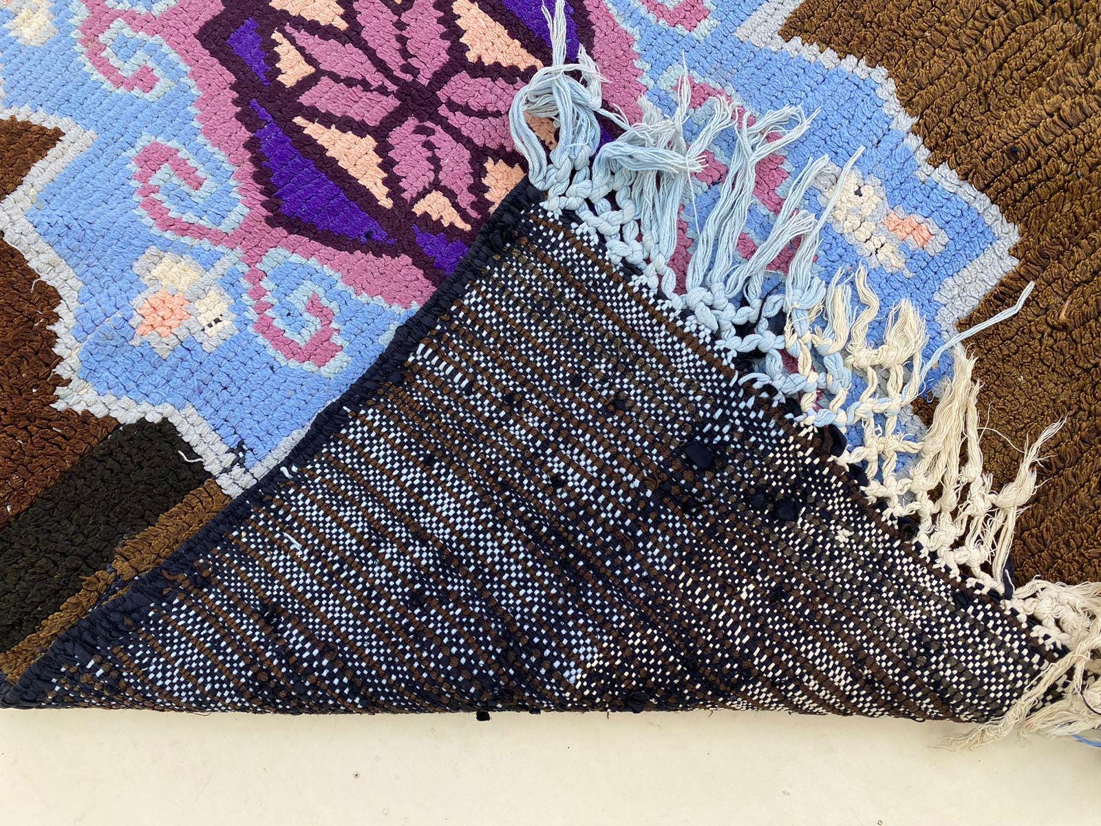 ヴィンテージモロッコブージャードラグ - カラフルなハンドメイド 