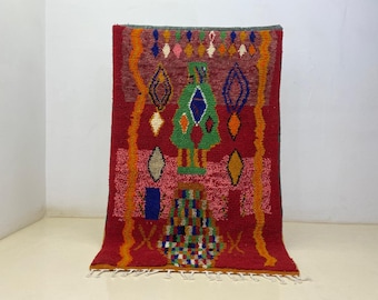 Handmade Moroccan Wool Rug: Boujaad Carpet, Custom Size(5X8 feet)