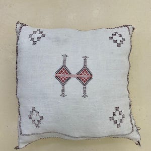 Boho Moroccan Silk Pillow: Handmade Sabra Cushion, 50x50 cm