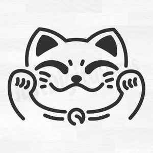 Lucky Cat Maneki-neko - Digital Download, Instant Download, svg, png, jpg included