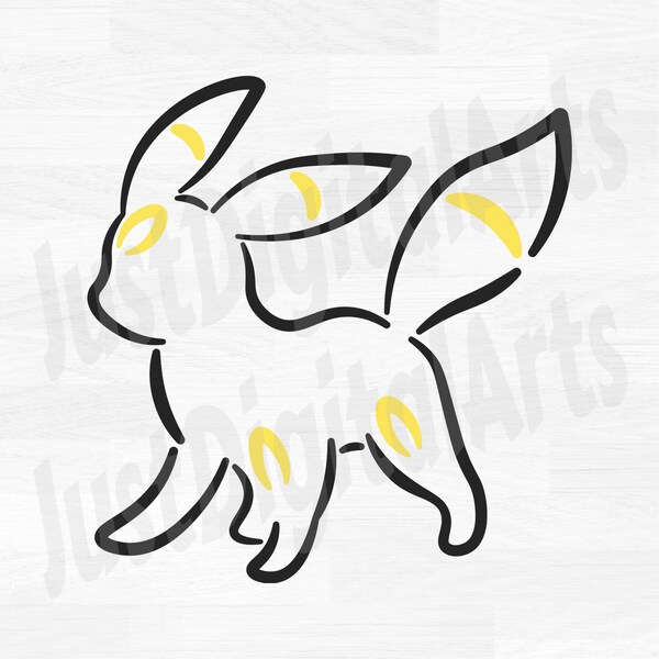 Umbreon Pokemon Outline - Digital Download, Instant Download, svg, png, jpg included