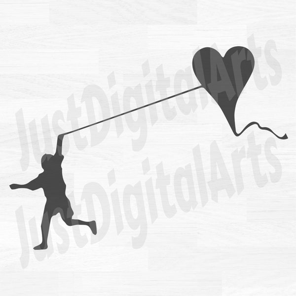 Boy Flying Kite - Digital Download, Instant Download, svg, png, jpg included