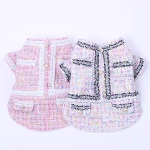 Small Dog Clothes Dog Dress Pet Jacket Plaid Lace Design Luxury Cute Dog Clothes Puppy Clothes XXS Dog Clothes