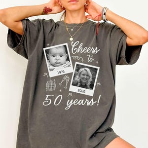 50th Birthday Custom Photo Shirt Comfort Colors Fun Fiftieth Birthday Shirts 1976 Tee Gift For 50th Birthday Group Party T Shirts
