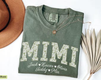 Custom Mimi Shirt Grandkids Names Comfort Colors Tee Personalized Mimi Shirt Gift For Mimi Gift From Grandchildren Mimi Thoughtful Gift