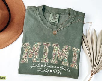 Custom Mimi Shirt Grandkids Names Comfort Colors Tee Personalized Mimi Shirt Gift For Mimi Gift From Grandchildren Mimi Thoughtful Gift