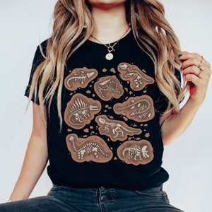 Dinosaur Skeleton Fossil Shirt, Aesthetic Tee Dinosaur Gifts, Paleontology, Science Teacher Shirts, Boho Tees, Archeology Gifts Dino Lover