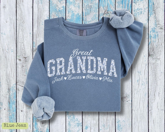 Custom Great Grandma Sweatshirt Great Grandkid's Names Cozy Comfort Colors Personalized Great Grandma Gift Idea From Great Grandchildren