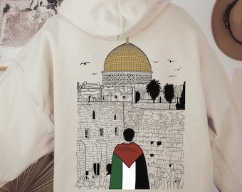 PALESTINE FUNDRAISER - Free Palestine Hoodie | Palestine Flag Hoodie | Al Aqsa Mosque Back Print