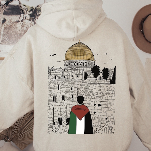 Free Palestine Hoodie | Palestine Fundraiser Hoodie | Palestine Flag Hoodie | Al Aqsa Mosque Back Print