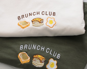 Maglietta Brunch Club / Maglietta Brunch ricamata / Maglietta per amanti della colazione / Maglietta per buongustai / Maglietta Brunch carina