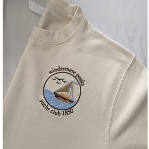 Embroidered Windermere Peaks Sweatshirt, Windermere Peaks Yacht Club, Vintage Sweatshirt, Embroidered Crewneck, Handmade Clothing