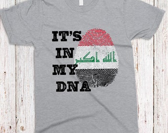 Iraq DNA T Shirt | Iraqi Pride Shirt | Iraq Flag DNA Design | Iraqi Gift