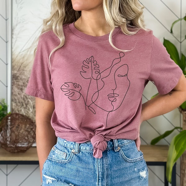 Women's Abstract Monstera Leaf T-Shirt