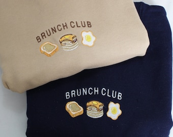 Felpa Brunch Club / Felpa Brunch ricamata / Felpa girocollo per amanti della colazione / Regalo per buongustai / Maglione carino per brunch