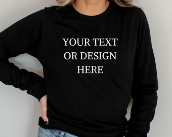 Custom Long Sleeve T-Shirt, Personalised Long Sleeve T-Shirt, Custom Long Sleeve Tee, Personalised Gift, Custom Shirt, Customised Crewneck