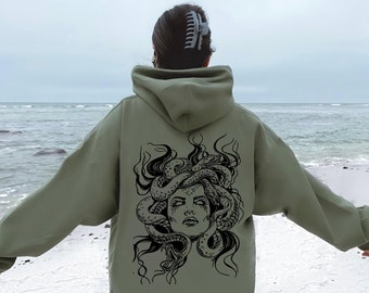 Women&#39;s Medusa Hoodie, Greek Mythology Shirt, Greek Goddess, Medusa Sweatshirt, Medusa Shirt, Witchy Woman Hoodie, Gorgon Medusa