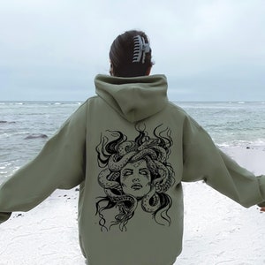 Women&#39;s Medusa Hoodie, Greek Mythology Shirt, Greek Goddess, Medusa Sweatshirt, Medusa Shirt, Witchy Woman Hoodie, Gorgon Medusa