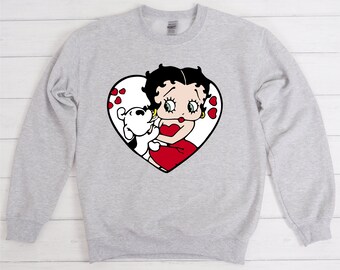 Comics Kingdom Betty Boop Power Pearls Womens Sweatshirt Comics Kingdom Betty Boop Power Pearls Womens Sweatshirt