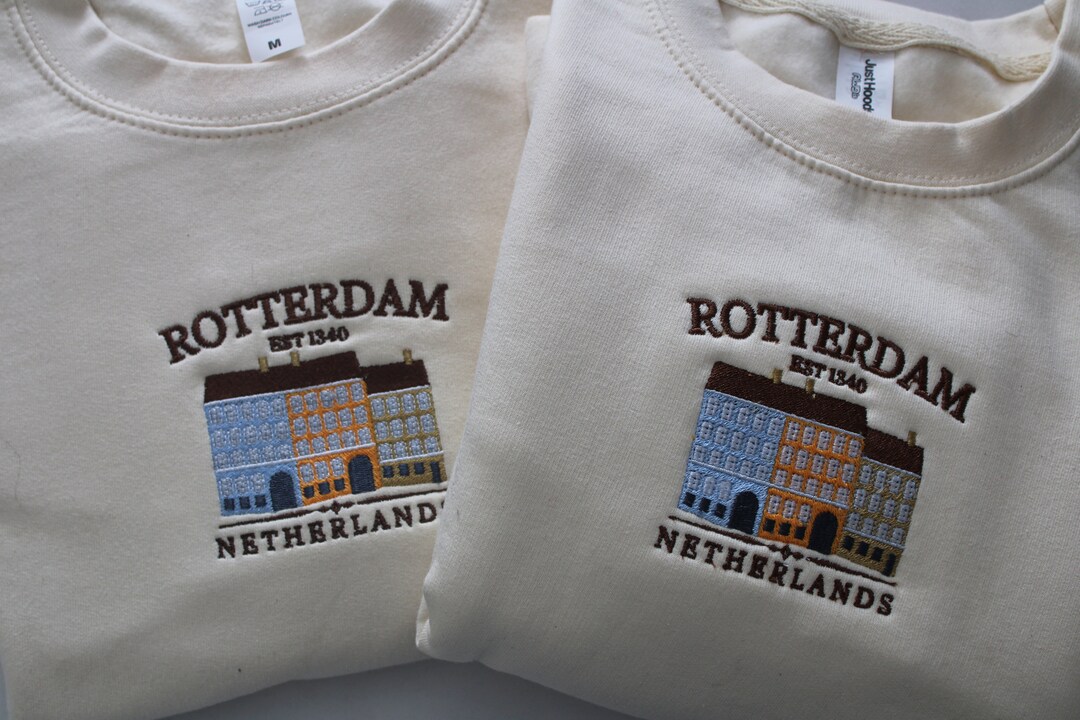 Embroidered Vintage Rotterdam Sweatshirt, Netherlands Embroidered