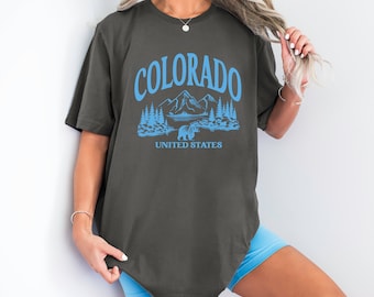 Colorado State T-Shirt, Colorado Shirt, Colorado Mountains Trendy T Shirt, US State Shirt, Handmade Clothing, Oversized Handmade Tee