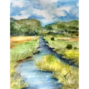 Original watercolor landscape