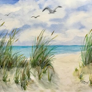 Quadro Su Tela Islandburner 80x40 Cm - Mar Baltico, Spiaggia Con Dune E Mare