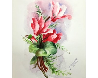 Original Watercolor Flowers flowers