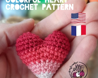 Patron au crochet COEUR coloré