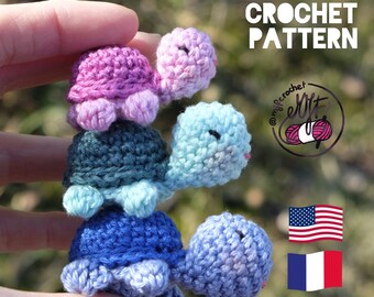 PATRON au crochet Mini FAMILLE TORTUE