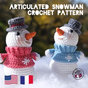 Patron au crochet BONHOMME DE NEIGE articulé