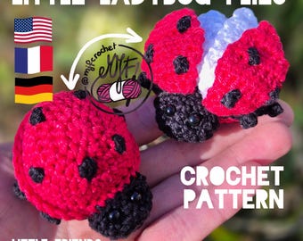 Kleiner Marienkäfer fliegt mit Häkelanleitung