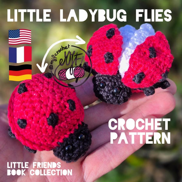 Little LADYBUG flies crochet PATTERN
