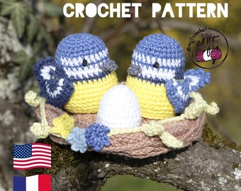 PATRON au crochet FAMILLE MESANGE