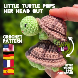 Little TURTLE pops her head out crochet PATTERN