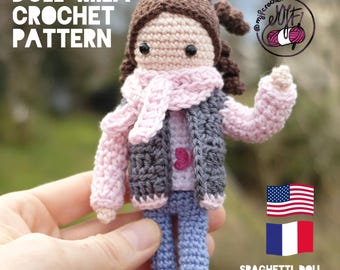 DOLL MILA and winter clothes crochet pattern