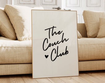 The Couch Club Print Trendy Wall Art Prints Neutral Wall Decor Trendy Printable Art Living Room Decor Bar Cart Art Digital Prints