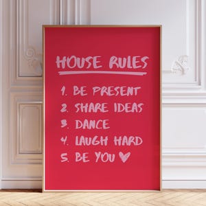 House Rules Poster Print • Home Quote Wall Art • House Rules List Wall Art • Trendy Quote Print • Quote Wall Art Print