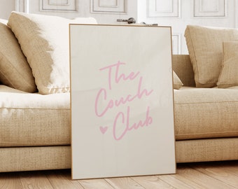 The Couch Club Pink Print Trendy Wall Art Prints Neutral Wall Decor Trendy Printable Art Living Room Decor Bar Cart Art Digital Prints