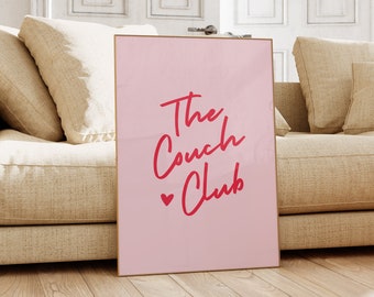 The Couch Club Red & Pink Print Trendy Wall Art Prints Neutral Wall Decor Trendy Printable Art Living Room Decor Bar Cart Art Digital Prints