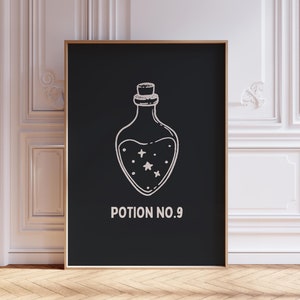 Pozione n. 9 • Stampa pozione strega • Poster di Halloween • Stampa spettrale decorazione di Halloween • Stampa stagione spettrale arte murale di Halloween