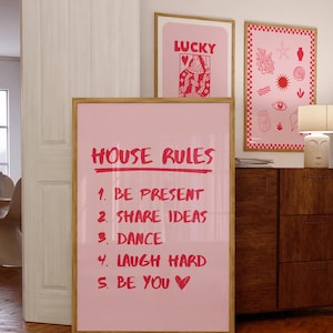 House Rules Poster Print • Home Quote Wall Art • House Rules List Wall Art • Trendy Quote Print • Quote Wall Art Print